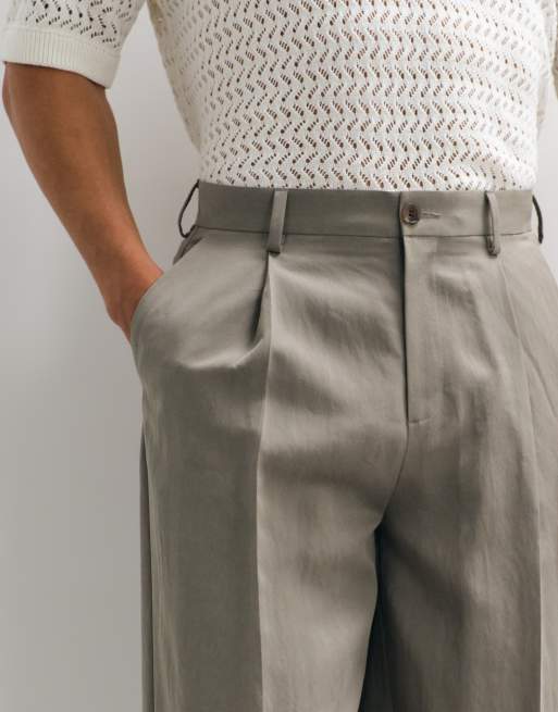 ASOS DESIGN - Pantalones verde oliva de pernera ancha de tejido rico en lyocell, 5 de 5