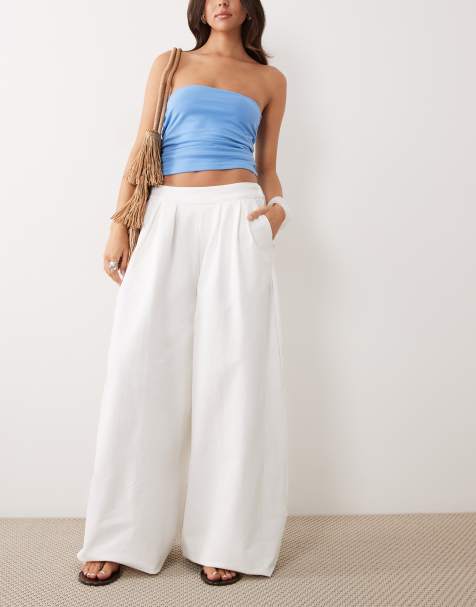 ASOS DESIGN - Pantalones verdes de pernera ancha de sarga de algodón - view 1