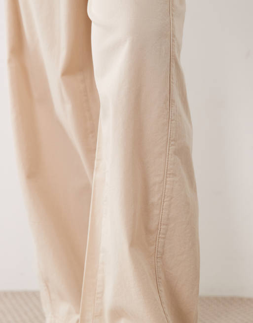 ASOS DESIGN - Pantaloni a cilindro facili da indossare color pietra, 4 di 5