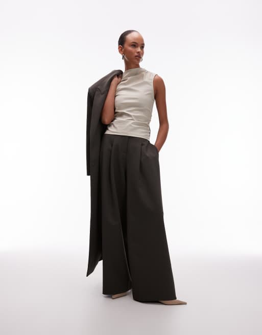 ASOS DESIGN - Pantaloni a cilindro oversize color oliva