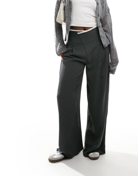 ASOS DESIGN - Pantaloni a fondo ampio blu navy con finiture grezze - view 1