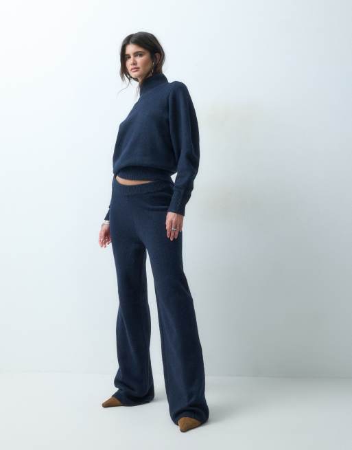 ASOS DESIGN - Pantaloni a fondo ampio blu navy in coordinato, 5 di 5
