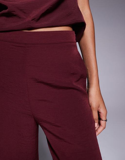 ASOS DESIGN - Pantaloni a fondo ampio bordeaux in coordinato, 3 di 5