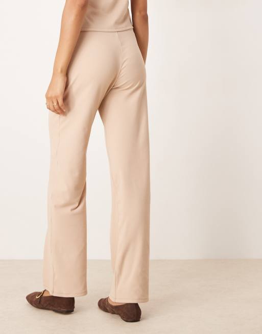 ASOS DESIGN - Pantaloni a fondo ampio color pietra in coordinato, 4 di 5