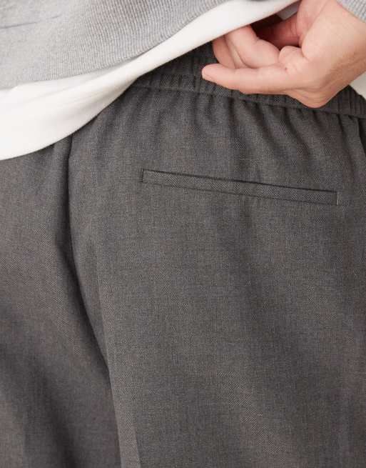 ASOS DESIGN - Pantaloni a fondo ampio eleganti grigi con piega sul davanti, 2 di 5