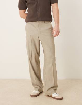 ASOS DESIGN - Pantaloni a fondo ampio eleganti grigio chiaro mélange - view 1