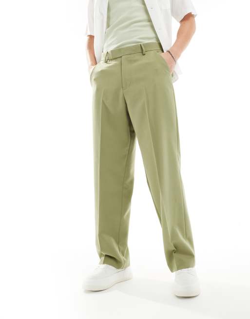 ASOS DESIGN Pantaloni a fondo ampio eleganti verde salvia