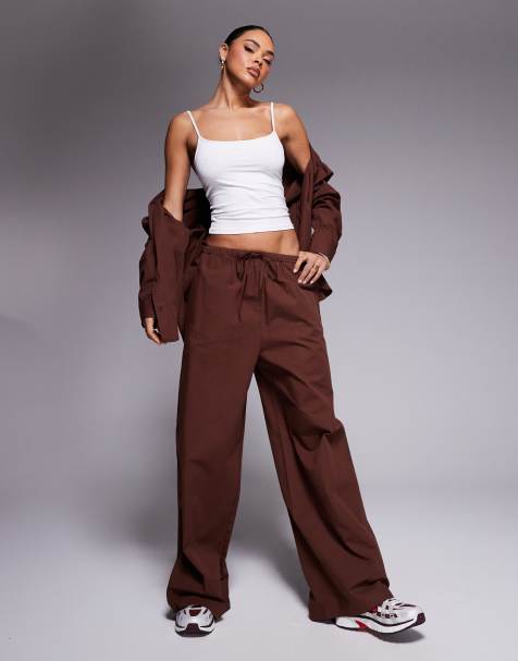 ASOS DESIGN - Pantaloni a fondo ampio marroni in coordinato - view 1