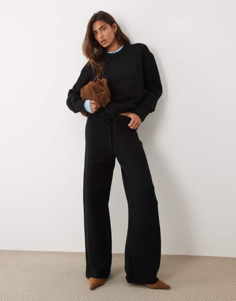 ASOS DESIGN - Pantaloni a fondo ampio neri in coordinato - view 1