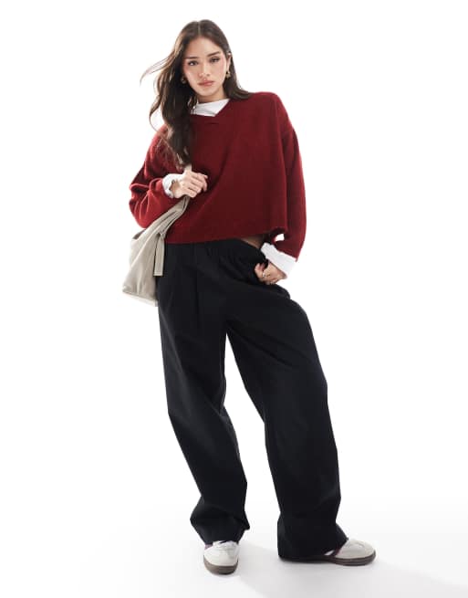 ASOS DESIGN - Pantaloni a fondo ampio oversize color nero slavato