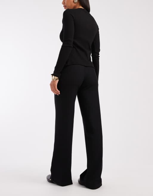 ASOS DESIGN - Pantaloni a fondo ampio pesanti a coste neri, 3 di 5