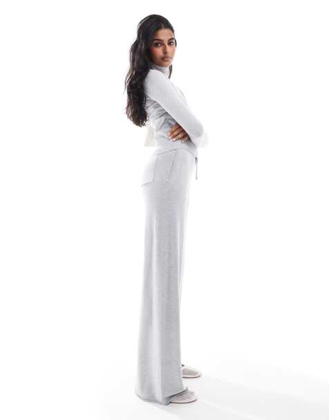 ASOS DESIGN - Pantaloni a gamba dritta in maglia grigi in coordinato - view 1