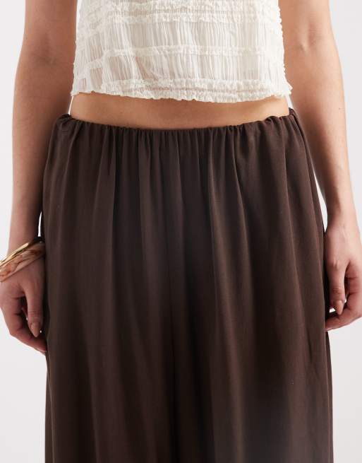 ASOS DESIGN - Pantaloni a palloncino in misto lino cioccolato, 3 di 5