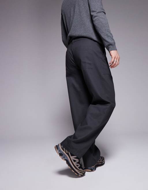 ASOS DESIGN - Pantaloni a spina di pesce dritti grigi, 4 di 5