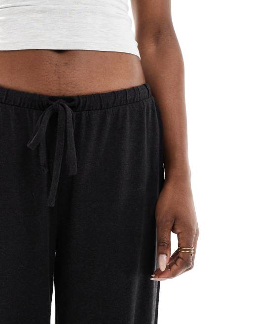 ASOS DESIGN - Pantaloni a vita bassa effetto lino neri, 4 di 5