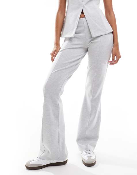 ASOS DESIGN - Pantaloni a zampa in jersey grigio mélange in coordinato - view 1