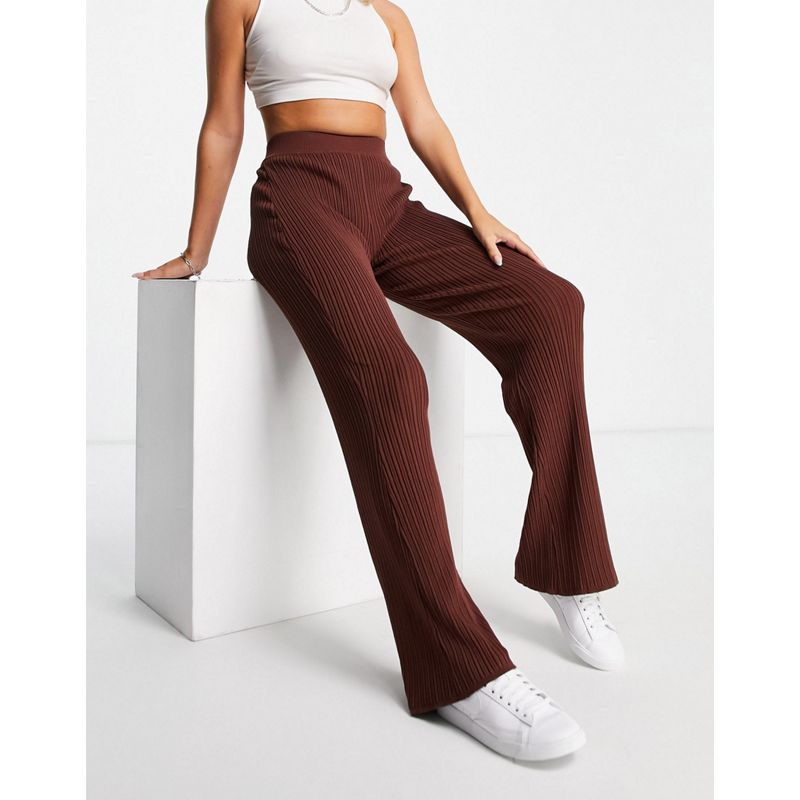 Donna Pantaloni a zampa DESIGN - Coordinato con cardigan taglio lungo con volant e pantaloni a zampa in maglia