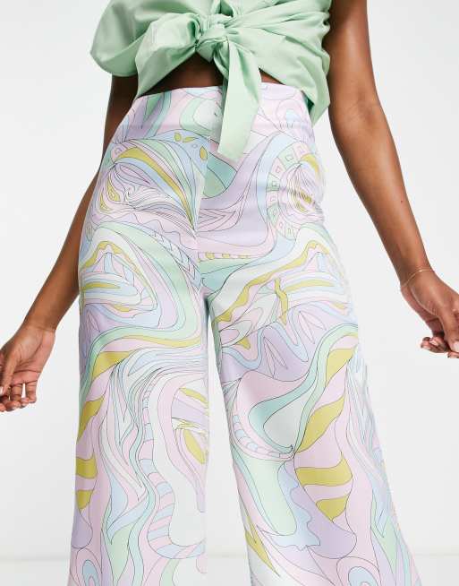 Pantaloni Morbidi Pantaloni Floreali Zara ASOS DESIGN Pantaloni A