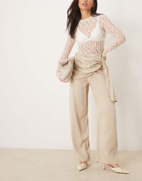 ASOS DESIGN - Pantaloni affusolati color pietra con dettaglio a portafoglio - view 1