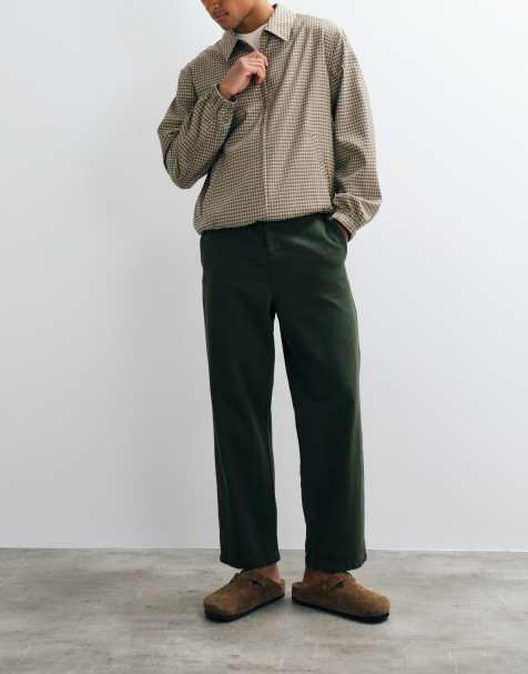 ASOS DESIGN - Pantaloni affusolati comodi kaki scuro - view 1