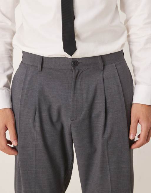 ASOS DESIGN - Pantaloni affusolati eleganti lavabili in misto lana antracite, 4 di 5