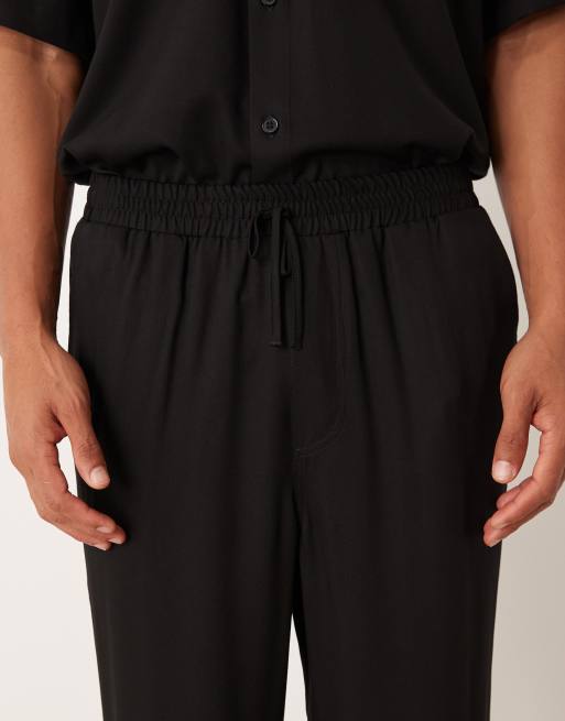 ASOS DESIGN - Pantaloni affusolati neri in coordinato, 5 di 5