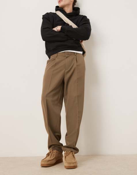 ASOS DESIGN - Pantaloni affusolati oversize eleganti kaki con pieghe sul davanti - view 1