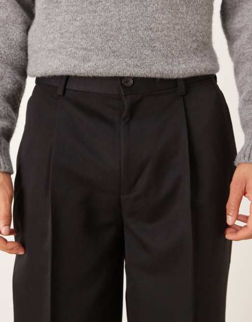 ASOS DESIGN - Pantaloni affusolati oversize sartoriali neri con vita elasticizzata, 5 di 5