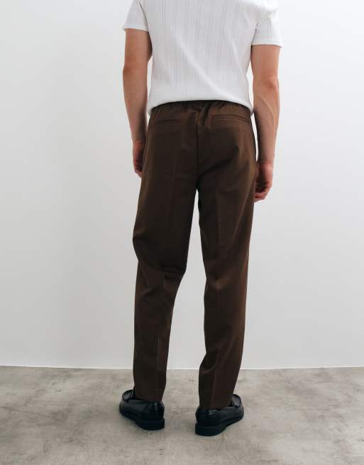 ASOS DESIGN - Pantaloni affusolati sartoriali marrone scuro, 5 di 5