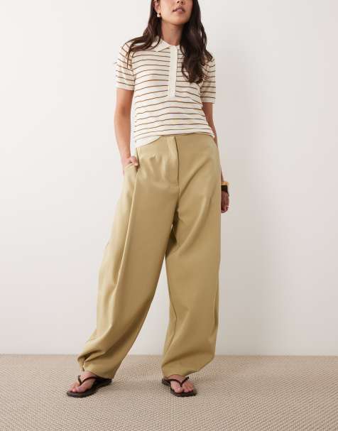 ASOS DESIGN - Pantaloni affusolati verdi con bottoni a pressione sul fondo - view 1