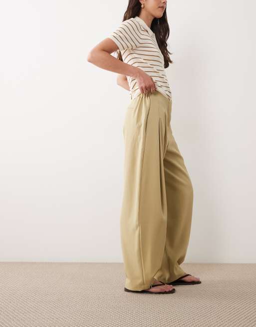 ASOS DESIGN - Pantaloni affusolati verdi con bottoni a pressione sul fondo, 3 di 5