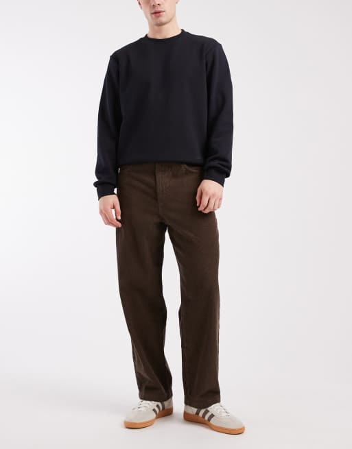 ASOS DESIGN - Pantaloni affusolati vestibilità comoda in tessuto a coste marrone, 2 di 5