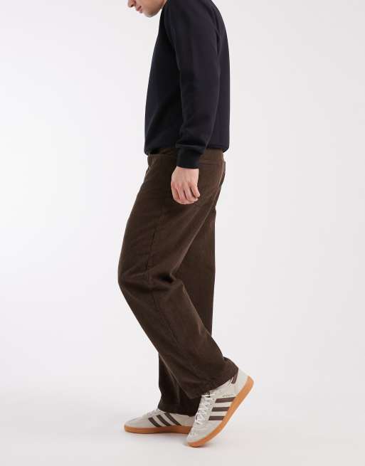 ASOS DESIGN - Pantaloni affusolati vestibilità comoda in tessuto a coste marrone, 3 di 5