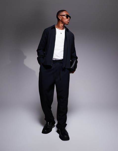 ASOS DESIGN - Pantaloni ampi blu navy in coordinato - view 1