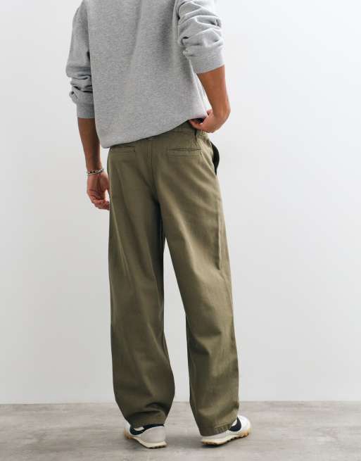 ASOS DESIGN pantaloni ampi color khaki con vita elasticizzata, 5 di 5
