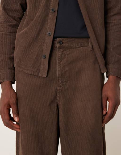 ASOS DESIGN pantaloni ampi coordinati in velluto a coste marrone, 5 di 5