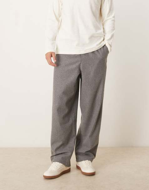 ASOS DESIGN pantaloni ampi grigi con lana - view 1