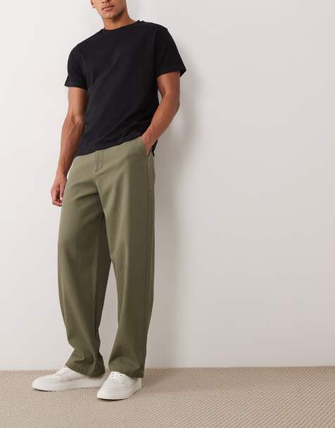 ASOS DESIGN pantaloni ampi in canvas color kaki - view 1