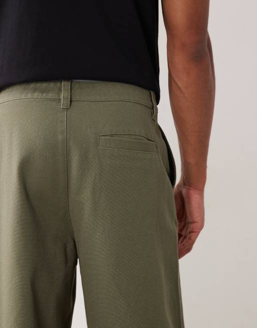 ASOS DESIGN pantaloni ampi in canvas color kaki, 4 di 5