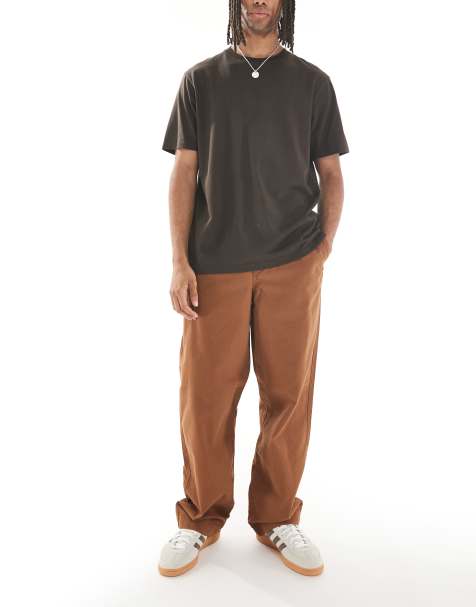 ASOS DESIGN - Pantaloni ampi marroni con tasca con toppa sul retro - view 1