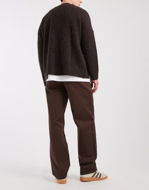 ASOS DESIGN - Pantaloni ampi marroni con tasca, 2 di 5
