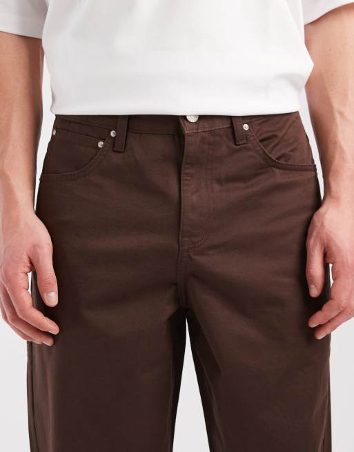 ASOS DESIGN - Pantaloni ampi marroni con tasca, 5 di 5