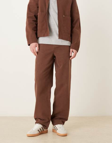 ASOS DESIGN - Pantaloni ampi marroni lavaggio vintage in coordinato - view 1