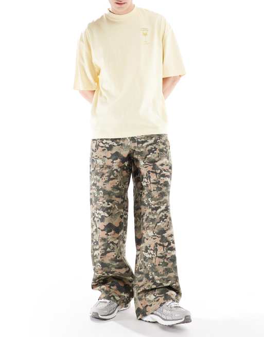 ASOS DESIGN super baggy pants in camo print
