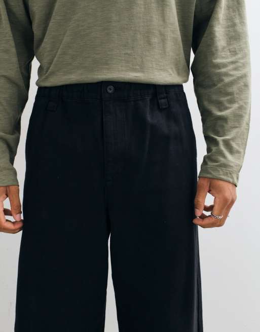 ASOS DESIGN pantaloni ampi neri con vita elasticizzata, 3 di 5