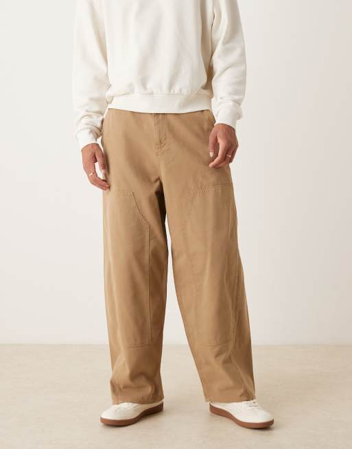 ASOS DESIGN - Pantaloni ampi oversize color cuoio con dettagli