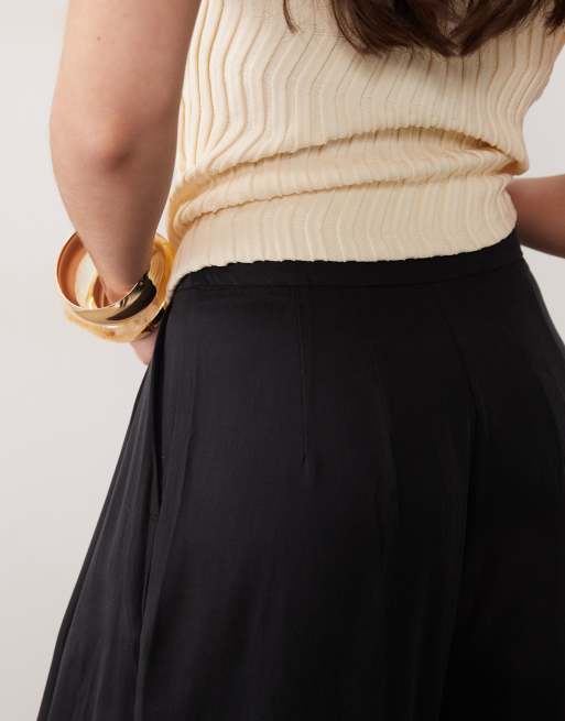 ASOS DESIGN - Pantaloni arricciati in vita nero slavato, 4 di 5