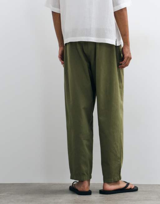 ASOS DESIGN pantaloni barrel comodi in verde oliva, 4 di 5