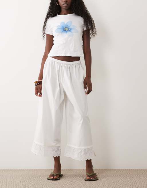 ASOS DESIGN pantaloni bloomer con dettaglio annodato bianchi, 2 di 5
