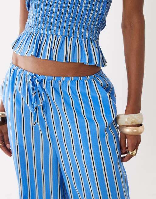 ASOS DESIGN - Pantaloni blu a righe in coordinato, 3 di 5